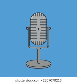 Vector illustration, Old retro microphone.