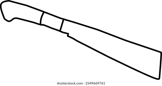 vector illustration of an old rusty machete protected on a white background. Old antique machete. In Indonesia, this tool is called a "parang" and its function is to split coconuts, split bamboo