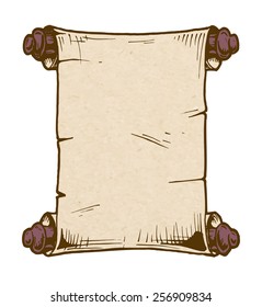 Vector illustration of the old scroll in hand drawn style. 