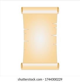 Ilustración vectorial de un desplazamiento antiguo del papel en estilo retro vintage