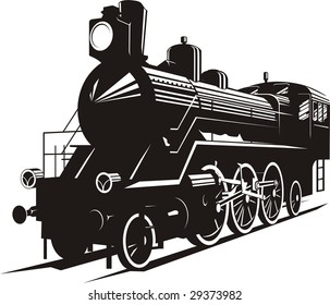 Vector illustration of an old steam engine