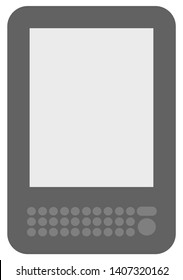 Vector illustration of an old style ebook reader with keyboard and empty screen