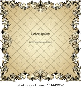 Vector illustration of old style invitation card