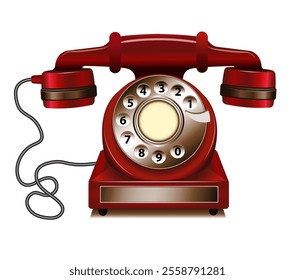 Vector illustration of an old style landline telephone.