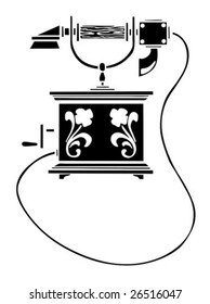 vector illustration of the old telephone