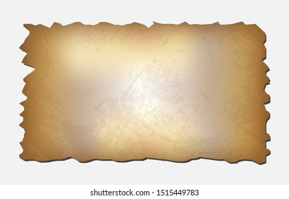 Vector illustration old torn paper with retro design for background. Ripped grunge of piece of old brown paper design for message writing. 