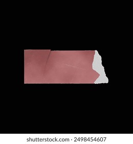 Ilustración vectorial de papel viejo roto. Fragmento marrón shabby de forma rectangular sobre un fondo negro aislado, adecuado para pegatinas, Anuncios y cuadros de texto en estilo grunge.