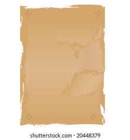 Vector illustration of old torn and stained sheet of paper