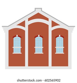 Vector illustration old town factory building. Architecture. Manufactory icon. 