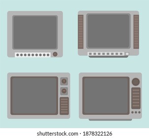 Vector Illustration Of Old TV Between 90th And Early 2000s