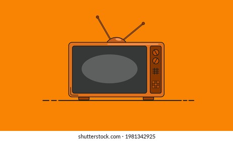 Ilustración vectorial de una Vieja Televisión. Se puede usar para fondo, fondo, icono.