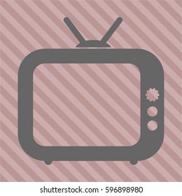 Ilustración vectorial del ícono de TV antiguo en gris.

