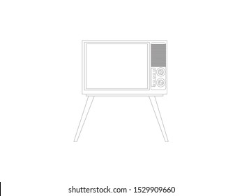 Vector illustration of an old tv isolated in white background