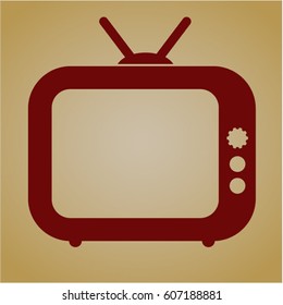 Ilustración vectorial del símbolo de la televisión antigua