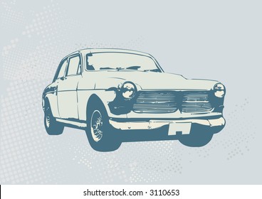 Vector Illustration of old vintage custom collector's car