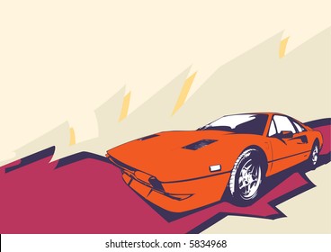 Vector Illustration of old vintage custom collector's car