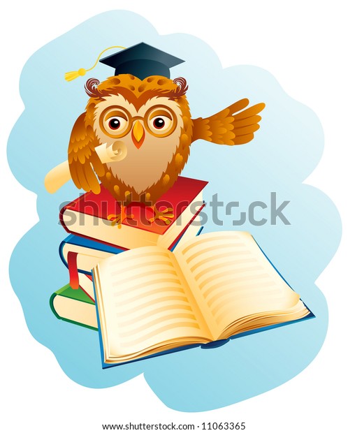 Vector Illustration Old Wise Owl Stock Vector (Royalty Free) 11063365 ...