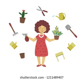 Old Woman Gardener Stock Illustrations Images Vectors Shutterstock