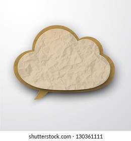Vector illustration of old wrinkled paper cloud. Eps10.