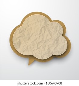 Vector Illustration Of Old Wrinkled Paper Cloud. Eps10.