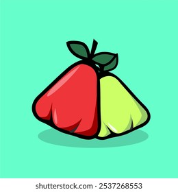 vector illustration of old and young water guava fruit simple