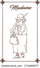 Ilustración vectorial de una madame antigua: vector de stock (libre de ...