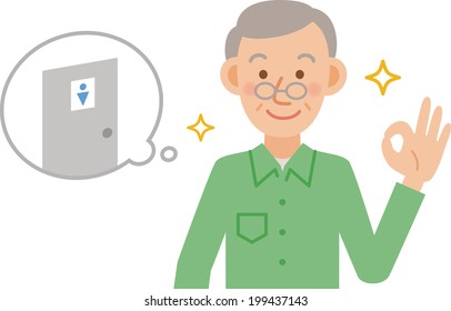 A vector illustration of older men posing 