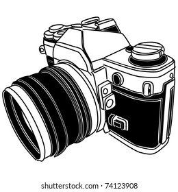 vector illustration of old-fashioned camera