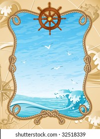 Vector illustration - old-fashioned sailing background