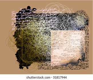 vector illustration of old-time manuscript