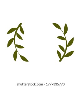 Vector illustration of olive branch. Vector design element.