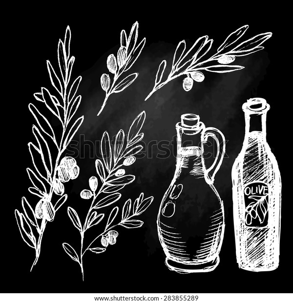 Vector Illustration Olive Branch Olive Oil Stock Vector Royalty Free 283855289 Shutterstock 
