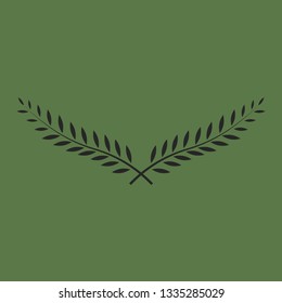 Vector illustration of olive branch, symbol of victory