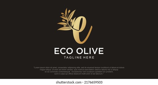 Vector Illustration Of Olive Logo Letter e