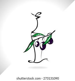 vector illustration of olive oil bottle