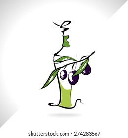 vector illustration of olive oil bottle