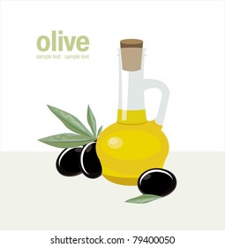vector illustration of olive oil bottle