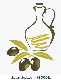 vector illustration of olive oil bottle