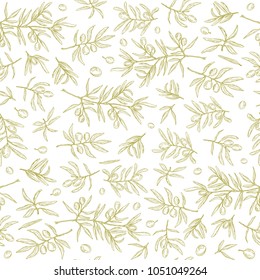 Vector illustration. Olive oil and olives objects set. Element of seamless pattern.