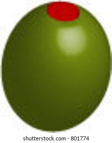 Vector illustration of olive with pimento