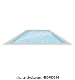 Vector illustration olympic swimming pool. Sport and recreation, healthy life style, fitness, energy, summer activities. 