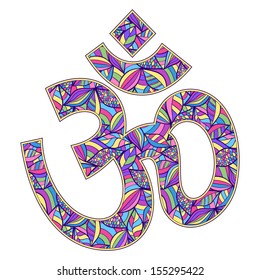 Vector illustration of Om symbol  on white background