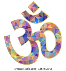Vector illustration of Om symbol  on white background