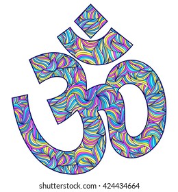 Vector illustration of Om symbol on white background