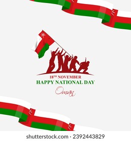 Vector illustration of Oman National Day social media feed template