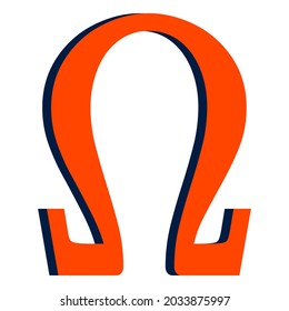 Vector illustration of omega symbol logo graphic design.