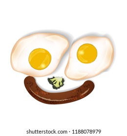 Vector illustration of omelette. Flat designed. Flat scrambled eggs design . Vector EPS 10