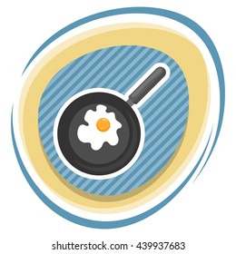 Vector illustration of omelette. Flat designed style icon. Vector