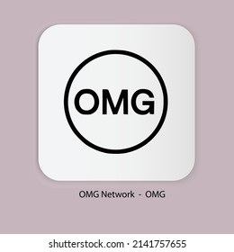 Vector illustration of Omg network (OMG) cryptocurrency logo, symbol in a white background.