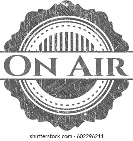 Vector illustration of On Air with chalkboard texture
